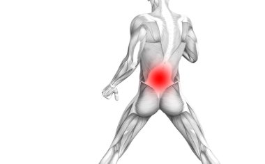 Kırmızı sıcak nokta inflamasyon eklem eklem ağrı ya da omurga sağlık tedavi veya spor kas kavramı ile kavramsal geri insan anatomisi. 3D çizim adam artrit veya kemik boğaz osteoporoz hastalığı