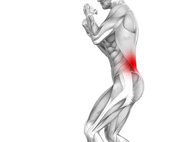 Kırmızı sıcak nokta inflamasyon eklem eklem ağrı ya da omurga sağlık tedavi veya spor kas kavramı ile kavramsal geri insan anatomisi. 3D çizim adam artrit veya kemik boğaz osteoporoz hastalığı