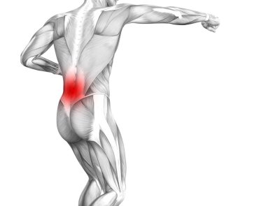 Kırmızı sıcak nokta inflamasyon eklem eklem ağrı ya da omurga sağlık tedavi veya spor kas kavramı ile kavramsal geri insan anatomisi. 3D çizim adam artrit veya kemik boğaz osteoporoz hastalığı