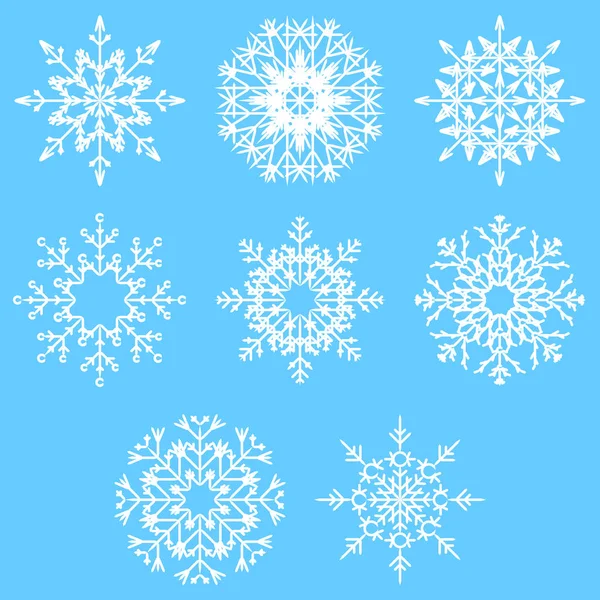 Set of snowflakes for design isolated on white, Stock vector