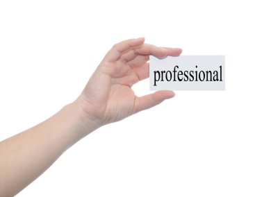 Elinde beyaz arka plan üzerinde izole kavramı kelime