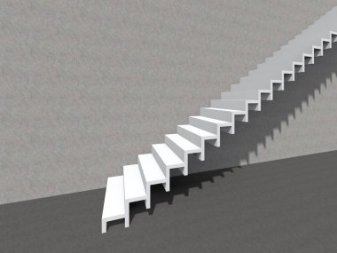 Kavramsal merdiven duvar arka plan bina veya mimari metafor iş başarısı, büyüme, ilerleme veya başarı olarak. yaratıcı adımları riseing üst kadar 3D çizimi vizyon tasarım olarak