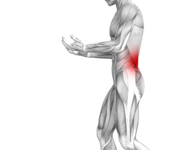 Kırmızı sıcak nokta inflamasyon eklem eklem ağrı ya da omurga sağlık tedavi veya spor kas kavramı ile kavramsal geri insan anatomisi. 3D çizim adam artrit veya kemik boğaz osteoporoz hastalığı