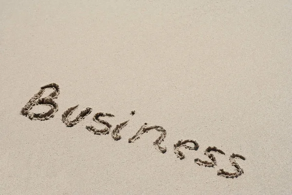 Concept Conceptual Hand Handwritten Business Text Sand Beach Exotic Island — Stock Photo, Image