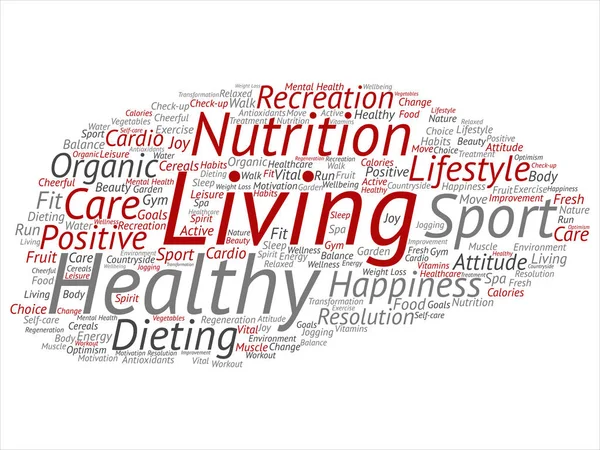 Concept Conceptual Healthy Living Positive Nutrition Sport Abstract Word Cloud — Stock Photo, Image