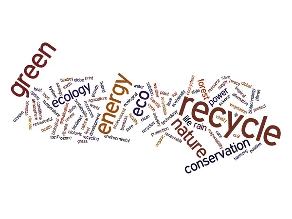 High Resolution Concept Conceptual Abstract Green Ecology Recycle Word Cloud — Stock Photo, Image