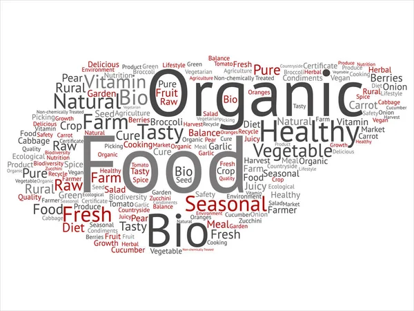 Vektor Pojem Koncepční Organické Potraviny Zdravé Bio Zelenina Abstraktní Slovo — Stockový vektor