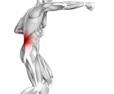 Kırmızı sıcak nokta inflamasyon eklem eklem ağrı ya da omurga sağlık tedavi veya spor kas kavramı ile kavramsal geri insan anatomisi. 3D çizim adam artrit veya kemik boğaz osteoporoz hastalığı