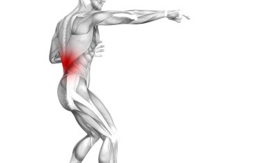 Kırmızı sıcak nokta inflamasyon eklem eklem ağrı ya da omurga sağlık tedavi veya spor kas kavramı ile kavramsal geri insan anatomisi. 3D çizim adam artrit veya kemik boğaz osteoporoz hastalığı