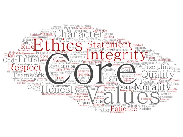 Conceptual Core Values Integrity Ethics Abstract Concept Word Cloud Isolated — Stock Photo, Image