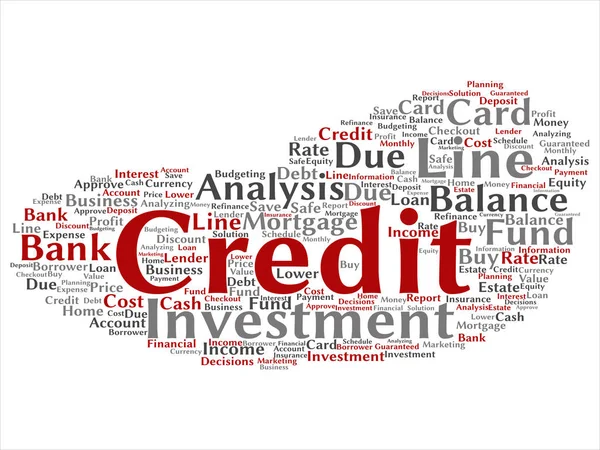 Conceptual Credit Card Line Investment Balance Abstract Word Cloud Isolated — Stock Photo, Image