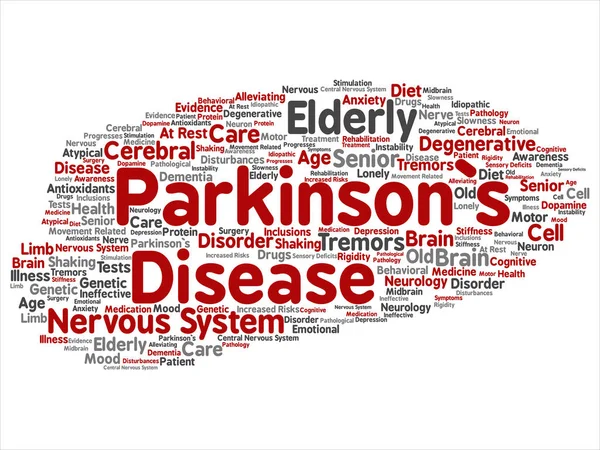 Concepto Conceptual Enfermedad Parkinson Salud Trastorno Del Sistema Nervioso Palabra — Foto de Stock