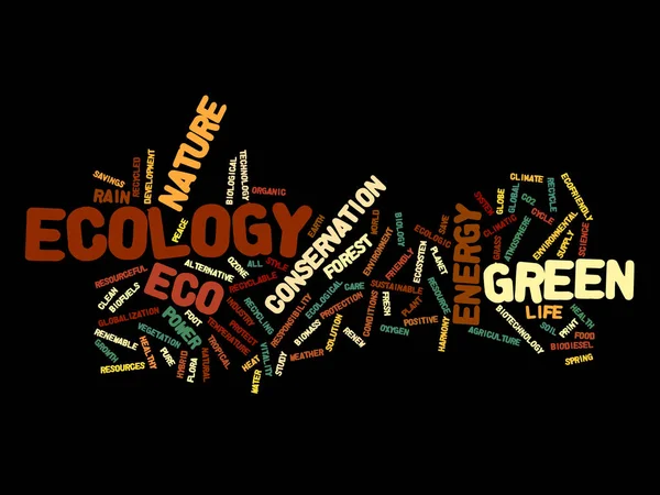 Hoge Resolutie Concept Conceptuele Abstracte Groene Ecologie Instandhouding Word Cloud — Stockfoto
