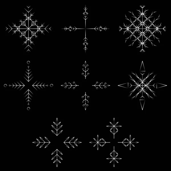 Koleksiyon Artistik Buz Gibi Soyut Kristal Kar Kış Aralık Dekorasyon — Stok fotoğraf