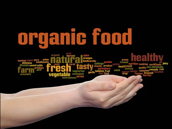 Concept Conceptual Organic Food Healthy Bio Vegetables Abstract Word Cloud — Stock Photo, Image