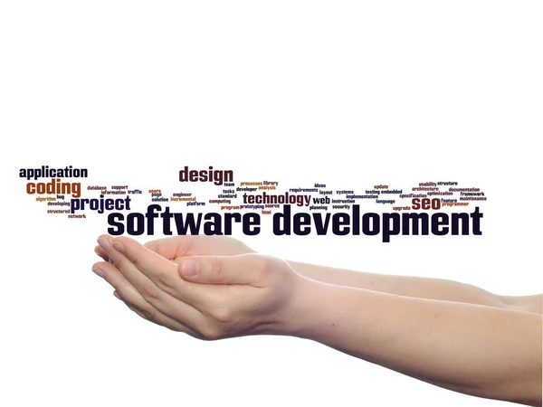 Concept Conceptual Software Development Project Coding Technology Abstract Word Cloud — Stock Photo, Image