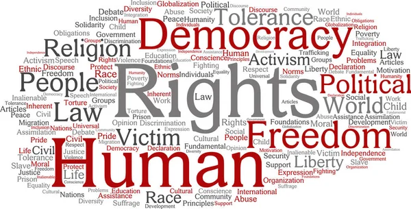 Koncepce Nebo Konceptuální Lidská Práva Politické Svobody Demokracie Abstraktní Slovo — Stock fotografie