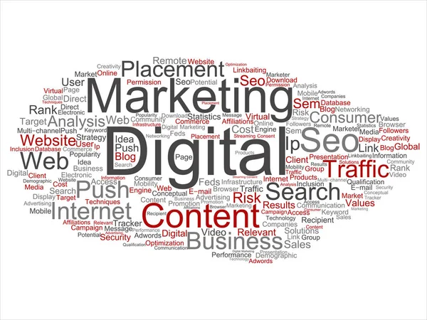 Concept Conceptual Digital Marketing Seo Traffic Abstract Word Cloud Isolated — Stock Photo, Image