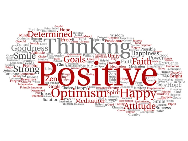 Concept Conceptual Positive Thinking Happy Strong Attitude Abstract Word Cloud — Stock Photo, Image