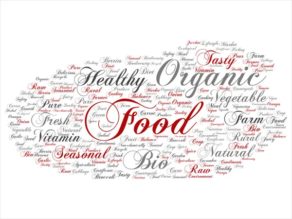 Концепція Концептуальної Органічної Їжі Здорові Біо Овочі Абстрактне Слово Хмара — стокове фото