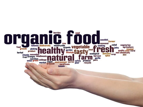 Concept Conceptual Organic Food Healthy Bio Vegetables Abstract Word Cloud — Stock Photo, Image