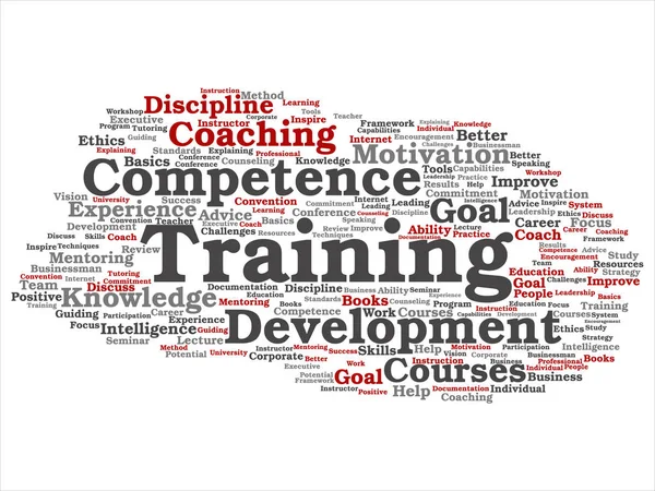 Konzept Oder Konzeptionelles Training Coaching Oder Lernen Studium Wortwolke Isoliert — Stockfoto