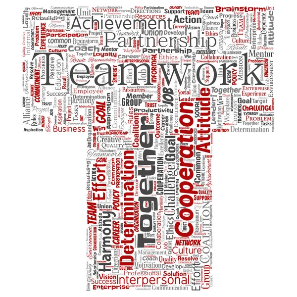 Vector Conceptual Teamwork Management Letter Font Red Partnership Idea Sucesso —  Vetores de Stock
