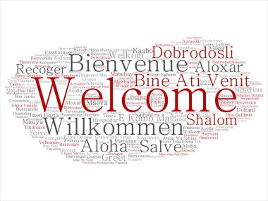 Kavram ya da kavramsal soyut hoş geldiniz ya da uluslararası kelime bulutu farklı dillerde veya çok dilli tebrik. Dünya, yabancı, dünya çapında seyahat, kolaj çevirmek, tatil turizm metin