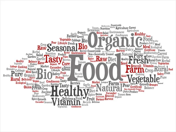 Pojem Koncepční Organické Potraviny Zdravé Bio Zelenina Abstraktní Slovo Cloud — Stock fotografie