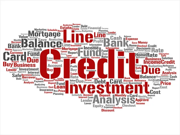 Conceptual Credit Card Line Investment Balance Abstract Word Cloud Isolated — Stock Photo, Image