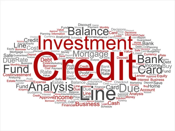 Conceptual Credit Card Line Investment Balance Abstract Word Cloud Isolated — Stock Photo, Image