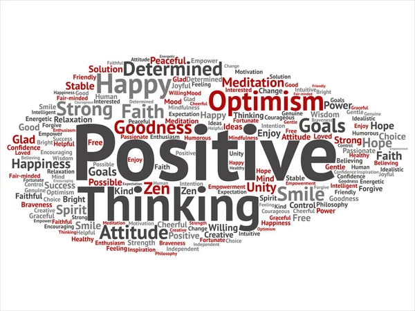 Concept Conceptual Positive Thinking Happy Strong Attitude Abstract Word Cloud — Stock Photo, Image