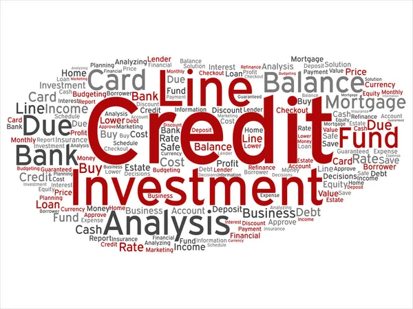 Conceptual Credit Card Line Investment Balance Abstract Word Cloud Isolated — Stock Photo, Image