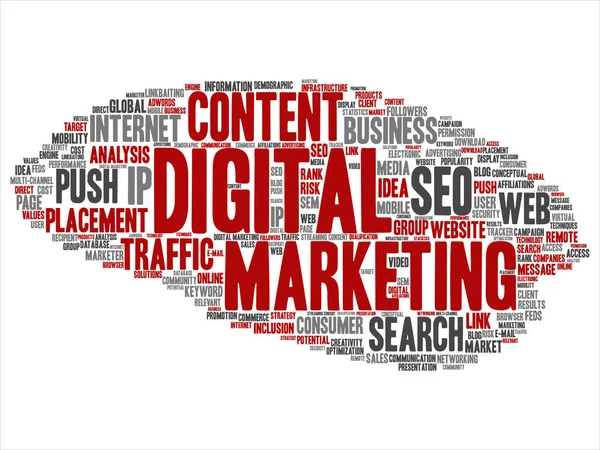 Concetto Concettuale Marketing Digitale Seo Traffico Astratto Parola Cloud Isolato — Foto Stock