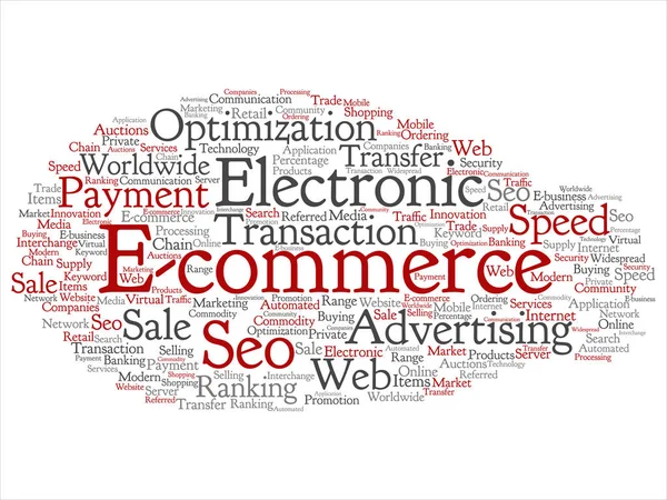 Διάνυσμα Έννοια Εννοιολογική Commerce Ηλεκτρονικές Πωλήσεις Αφηρημένη Σύννεφο Λέξεων Που — Διανυσματικό Αρχείο