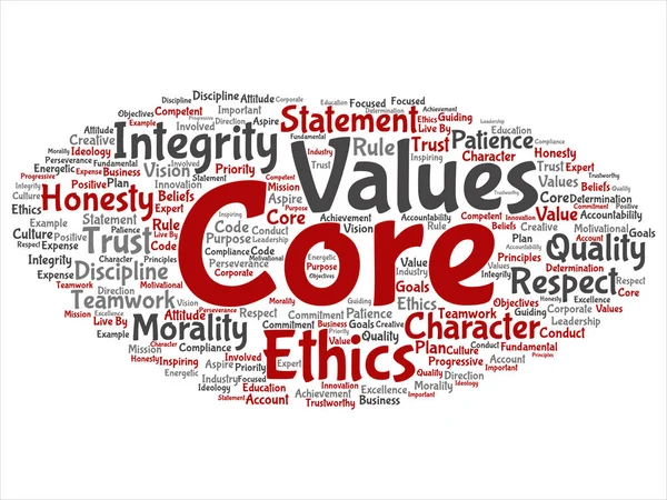 Conceptual Core Values Integrity Ethics Abstract Concept Word Cloud Isolated — Stock Photo, Image