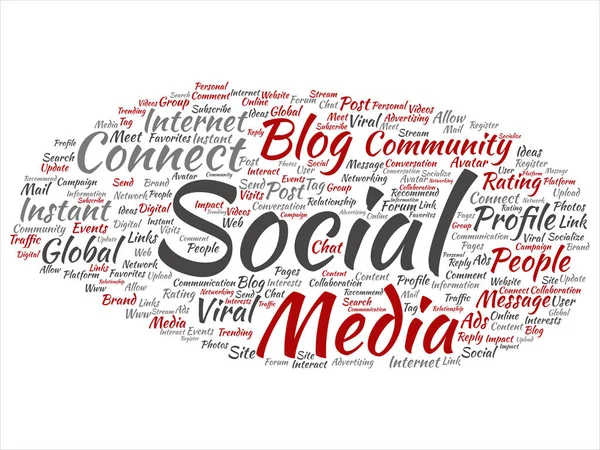 Fogalmi Szociális Média Hálózat Vagy Kommunikációs Marketing Technológia Absztrakt Szó — Stock Fotó