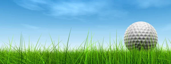 Green Fresh Natural Illustration Conceptual Sport Grass Sky Background Banner — Stock Photo, Image