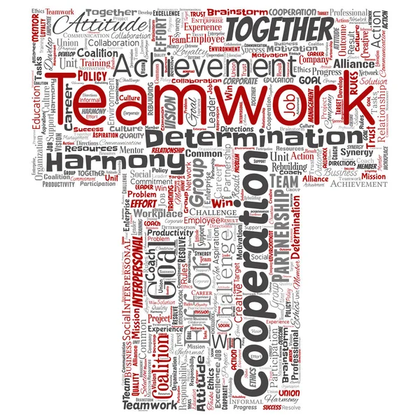 Vector Conceptual Teamwork Management Letter Font Red Partnership Idea Sucesso —  Vetores de Stock