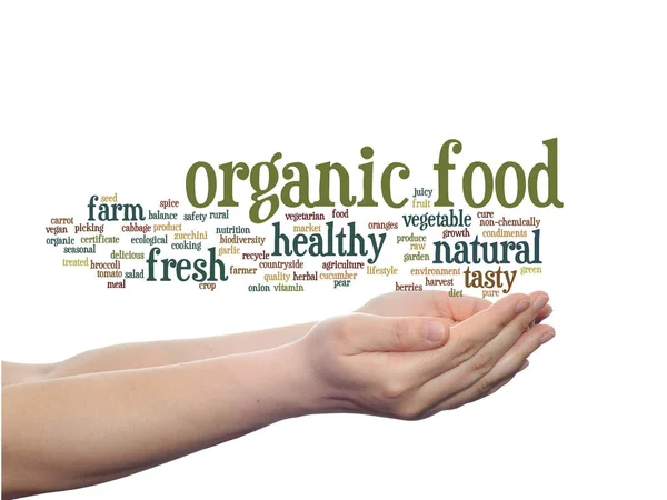 Concept Conceptual Organic Food Healthy Bio Vegetables Abstract Word Cloud — Stock Photo, Image