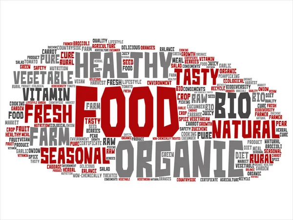 Концепція Концептуальної Органічної Їжі Здорові Біо Овочі Абстрактне Слово Хмара — стокове фото