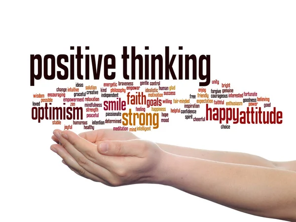 Concept Conceptual Positive Thinking Happy Strong Attitude Abstract Word Cloud — Stock Photo, Image