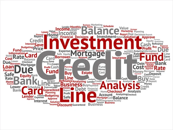 Conceptual Credit Card Line Investment Balance Abstract Word Cloud Isolated — Stock Photo, Image