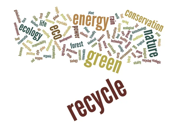 High Resolution Concept Conceptual Abstract Green Ecology Recycle Word Cloud — Stock Photo, Image