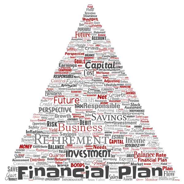 Vector Conceptual Negocios Plan Financiero Personal Triángulo Flecha Rojo Finanzas — Vector de stock