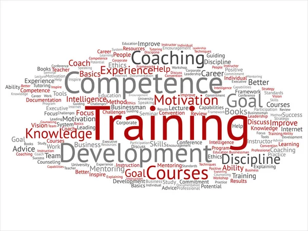 Vector Concept Conceptual Training Coaching Learning Study Word Cloud Isolated — Stock Vector