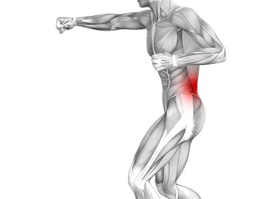 Kırmızı sıcak nokta inflamasyon eklem eklem ağrı ya da omurga sağlık tedavi veya spor kas kavramı ile kavramsal geri insan anatomisi. 3D çizim adam artrit veya kemik boğaz osteoporoz hastalığı