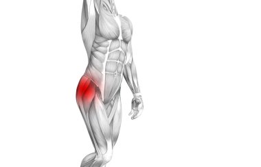 Kırmızı sıcak nokta inflamasyon eklem eklem ağrısı için bacak sağlık tedavi veya spor kas kavramı ile kavramsal hip insan anatomisi. 3D çizim adam artrit veya kemik boğaz osteoporoz hastalığı