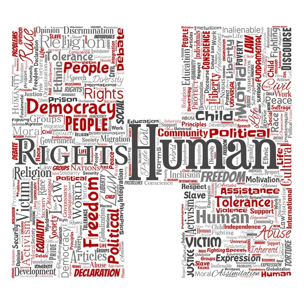 Conceptual Human Rights Political Freedom Democracy Letter Font Word Cloud — Stock Photo, Image