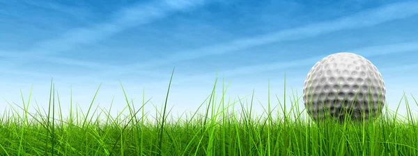 Green Fresh Natural Illustration Conceptual Sport Grass Sky Background Banner — Stock Photo, Image